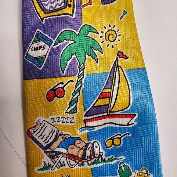 Neck Tie Novelty Retired & Loving It Necktie Big "Tie"Mer Polyester - Picture 4 of 12